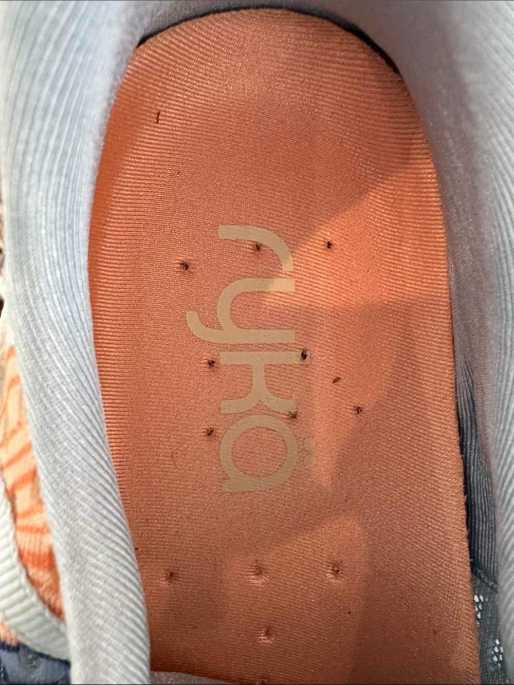 Brand NEW: Ryka Women's Light Blue and Peach Athletic Sneakers - Picture 2 of 5